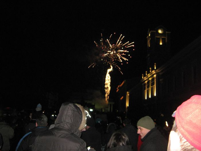 joc de artificii noaptea in centru - revelion Sfantu Gheorghe 2014