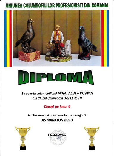 Loc 4 AS MARATON cresc - Diplome 2013 club