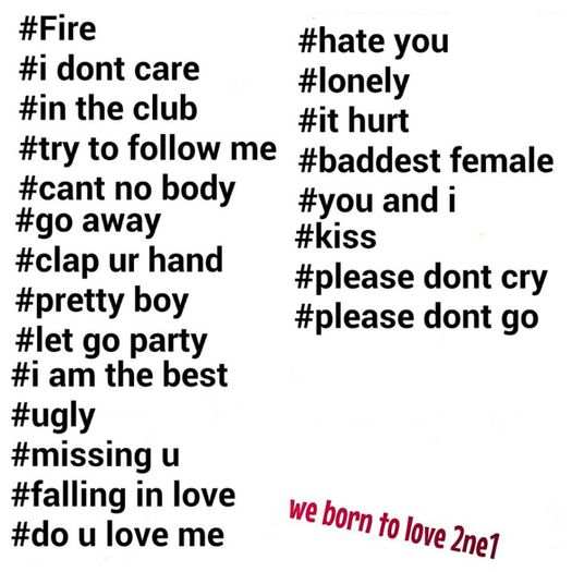 songs 2ne1