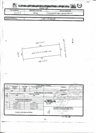 Cadastru 23 August  - TEREN LANGA STATIUNEA OLIMP