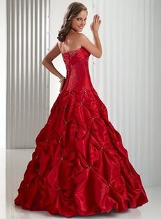 Dark-Red-color-Valentines-Day-Gown - Valentine dress