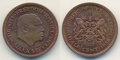 1,2 cent, 1980, 1095, Sierra Leone - Africa