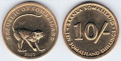 10 shillinigi, 2002, 1116, maimuta de catifea - Africa