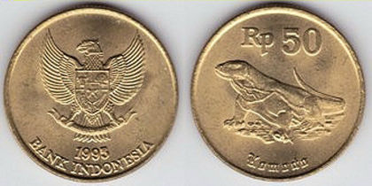 50 rupiah, 1995, Komodo, 1127
