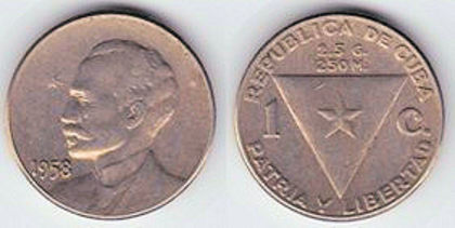 1 centavo, 1958, Jose Marti, 610