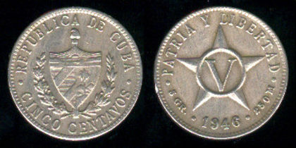 5 centavos, Cuba, 1961, 529