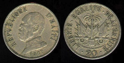 20 centimes, Haiti, Pedro Nord Alexis, 1907, 118 - America de Nord si Arhipelagul Caraibean