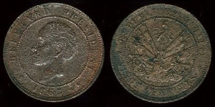 20 centimes, Republica Haiti, 1863, 86