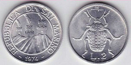 2 lire, 1974, 1108