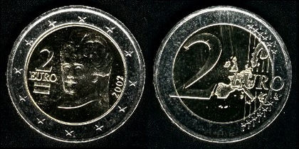 2 euro, 2002, Austria, Bertha von Suttner, 2E4 - Austria