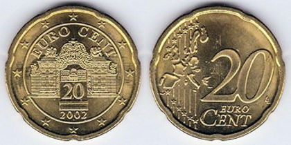 20 euro cent, 2002, 20.9 - Austria