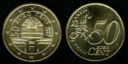 50 euro centi, Austria, 2002, 50.4