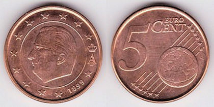 5 euro cent, 1999, 5.8 I - Belgia