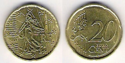 20 euro centi, Franta, 2008, 20.4