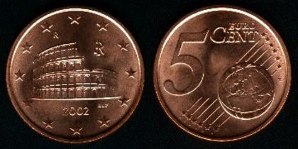 5 euro centi, Italia, 2007, 5.7 - Italia