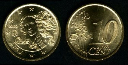 10 euro centi, Italia, 2002, 10.2 - Italia