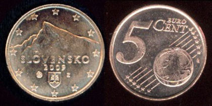 5 euro centi, 2009, 5.10 - Slovacia