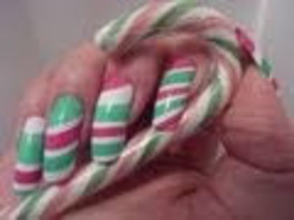 default - Candy Cane Christmas Xmas Water Marble Nail Art Design Tutorial Technique On Long Nails HD Video