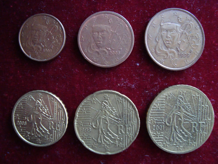 Set euro-centi Franta - 7,20 lei; 1, 2, 5, 10, 20, 50 euro centi
