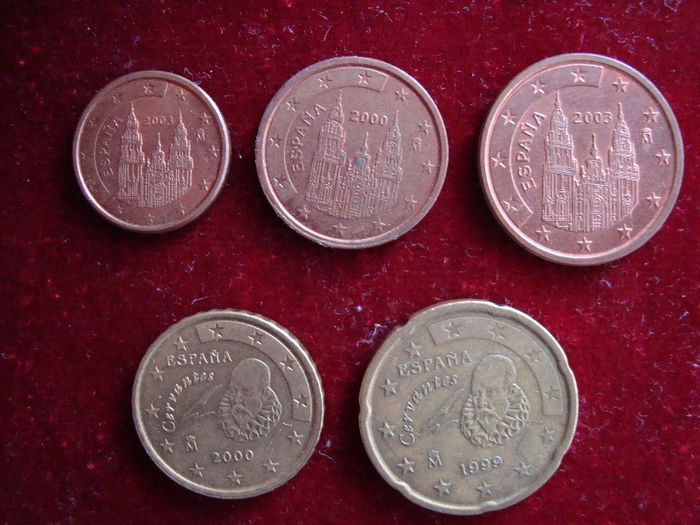 Set euro-centi Spania - 6 lei - Monede de vanzare