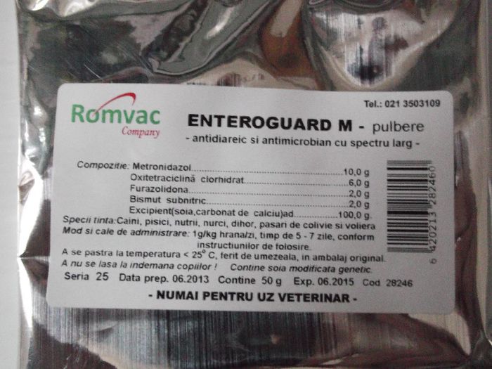 ENTEROGUARD M PULBERE 50 G 12,5 RON - PRODUSE ROMVAC