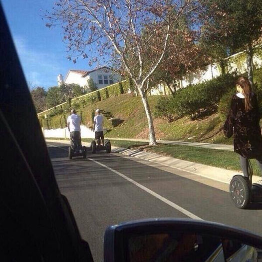 2 - Jelena riding segways in Calabasas CA--03 January 2014