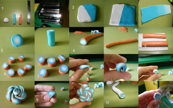 tutorial trandfir - Cane trandafir din fimo