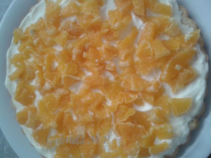 Blat,crema ,portocale - Tarta cu portocale