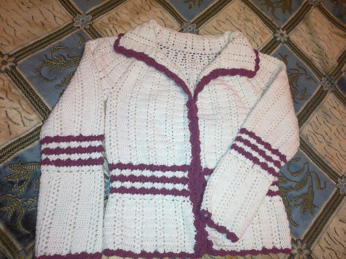 jacheta masura L din lana cu acril - Crosetate la comanda 2014-2015