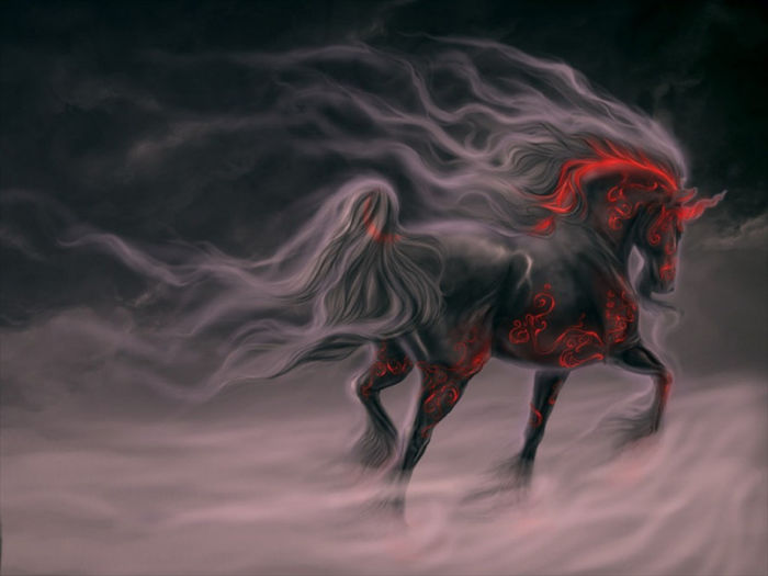 calul negru, cel rau - cai  frumosi