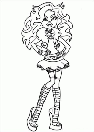 clawdeen - monster high de colorat