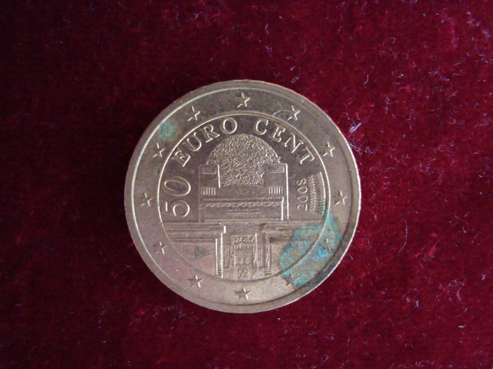 50 euro centi, 2008, Austria - 2,2 lei; VF-XF/KM#3141
