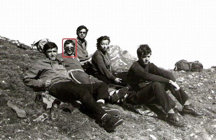 Cu un grup de prieteni în Muntii Bucegi; 1971
