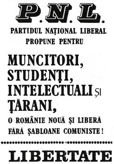 Partidul National Liberal; Primul afis, ianuarie 1990
