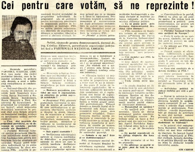 Cristian Zainescu, primul interviu; In cotidianul 24 Ore, Iasi, 8 februarie 1990
