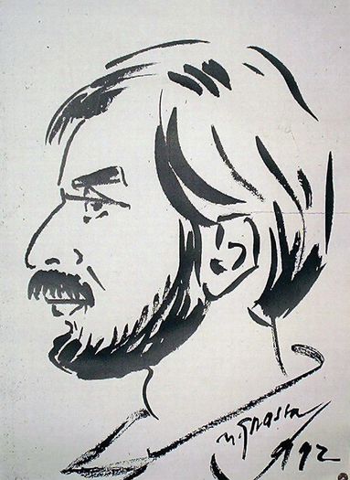 Cristian Zainescu, profil in tus, Bucuresti; 1992
