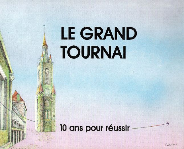 Albumul Primariei Tournai, cu dedicatie; Pour notre ami Cristian Zainescu, depute du PNL, a qui nous souhaitons un grande succes aux prochaines elections et que nous esperons revoir dans sa ville. Tournai, le 9 Mai 1992
