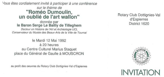 Invitatie a Baronului de Tilleghem; Tournai 1992
