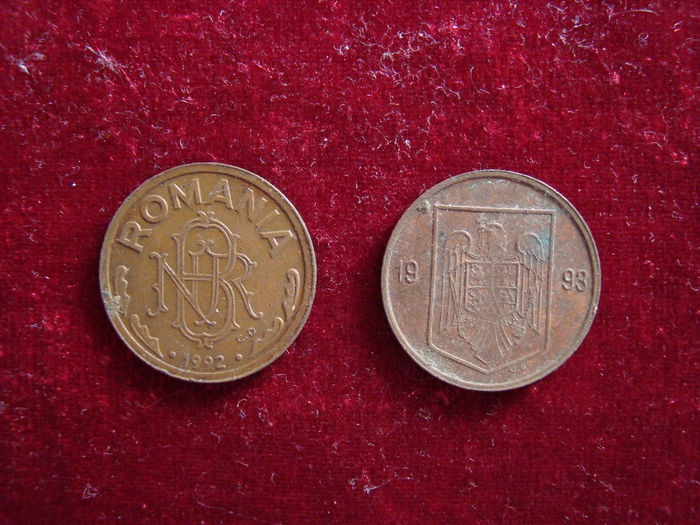 Set monede Romania - 2,10 lei; 1 leu 1992 VF?KM#113 si 1 leu 1993 VF/KM#115
