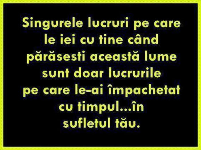 Lucrurile importante sunt...