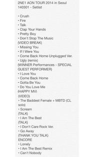music list