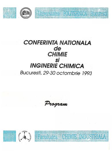 Comunicare stiintifica la Bucuresti; Octombrie 1993
