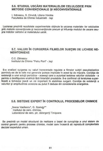 Pagina de program, cu rezumate
