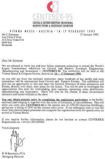 Invitatie la Viena, ianuarie 1995