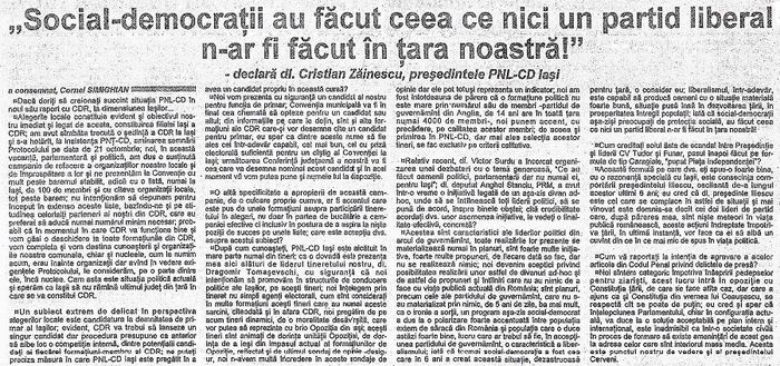Interviu in Independentul, 14 oct. 1995; Iasi, 14 octombrie 1995
