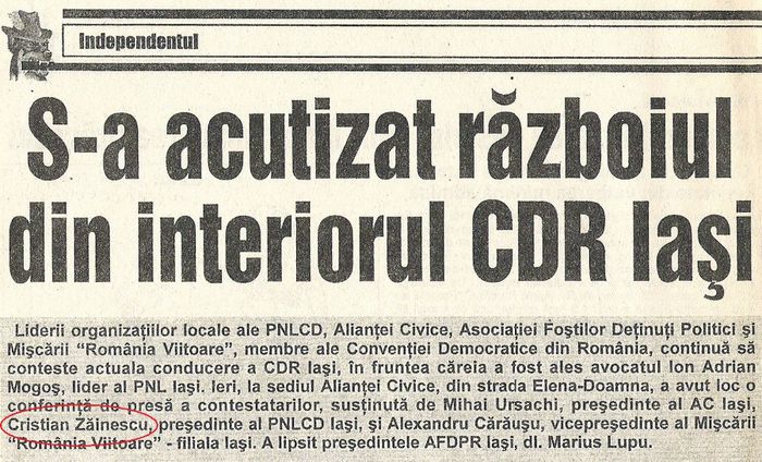 Independentul, Iasi 11 ianuarie 1996