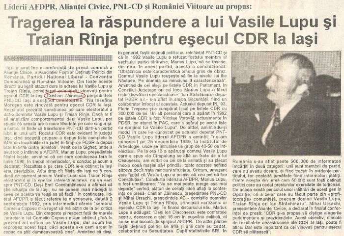 Independentul, Iasi 14 iunie 1996; In fotografie, poetul Mihai Ursachi, fost detinut politic
