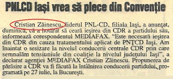 Cronica Romana, Bucuresti 9 iulie 1996
