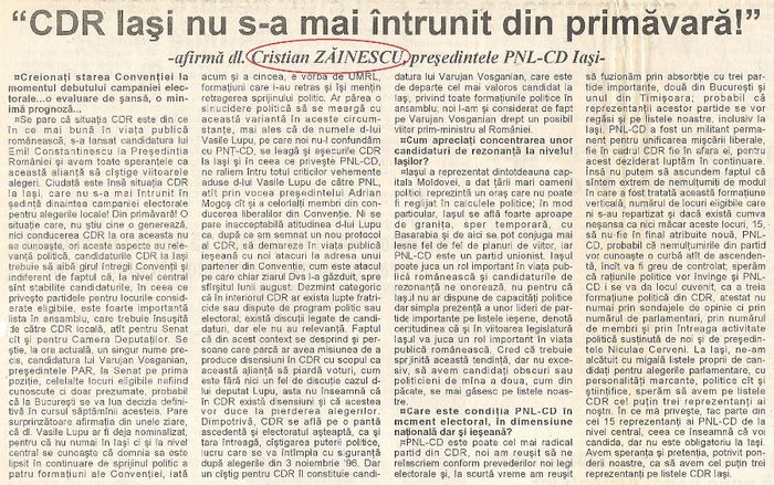 Interviu in Independentul, 12 sept. 1996 - 1996