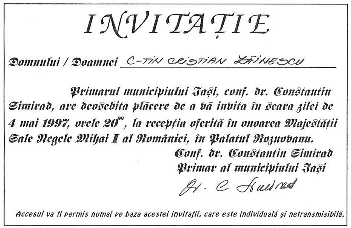 Invitatie - 1997